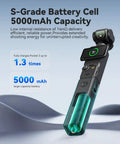 Image of Pocket 4 By 3 Battery Grip With 20W Fast Charging For DJI Pocket 3 Xtra Muse showing 5000mAh capacity and power display.
