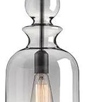 Coastal Chic 1 Light Pendant In Polished Chrome With Clear Glass Litchfield Collection Chess Piece Silhouette Vintage Woven Cord