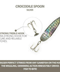 Pro Grade Spoon Fishing Lures Set, 2 Oz Silver Finish with 3X Strong Mustad Treble Hooks, Ideal for Saltwater and Freshwater Fishing