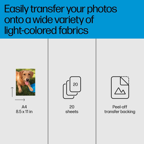 Light Fabric Iron On Transfers 8.5 By 11 Inches Pack Of 20 Sheets for DIY T Shirts with vibrant colors and easy peel-off backing