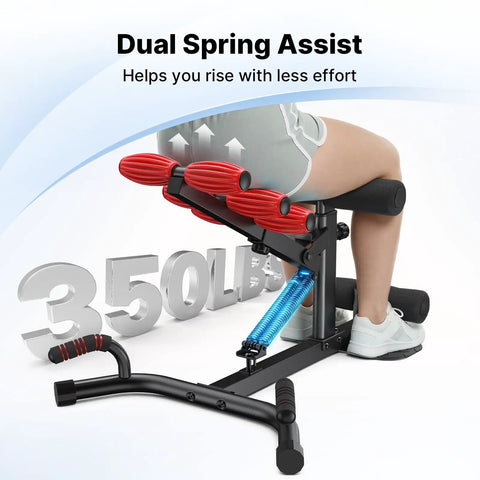 Premium Solid Deep Squat Trainer Built Tough For Heavy Souls Featuring Adjustable Dual Spring Assist And Knee Friendly Setup For Hella Smooth Glute Workouts At Home, showcasing dual spring assist and 350lb load capacity.