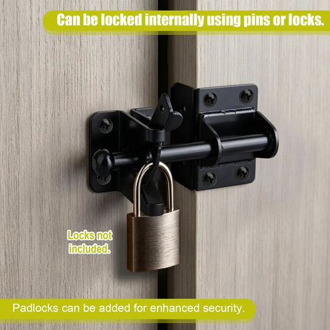 Self Locking Gate Latch For Wooden Fences With Mounting Screws, Easy Install Gravity Action Latch, Strike Plate And Hardware Included For Quick No Fuss Secure Gate Closure on wood gate with padlock