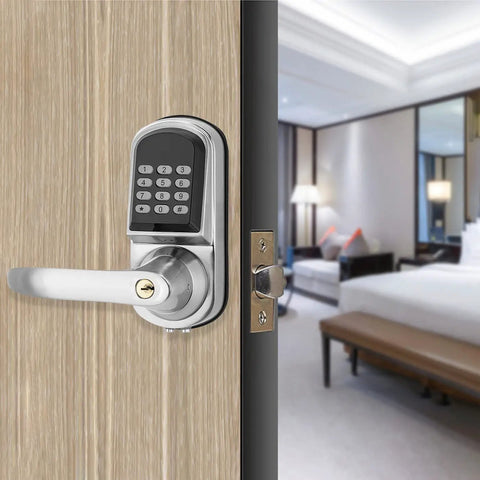 3 In 1 Ultra Secure Electronic Keypad Door Lock With Handle For Front Door Keypad Card FOB Access And Physical Key Auto Lock
