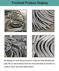 Finished product display of curved stainless steel tubes bent using Workbench Beast 1500W Electric Pipe Bender.