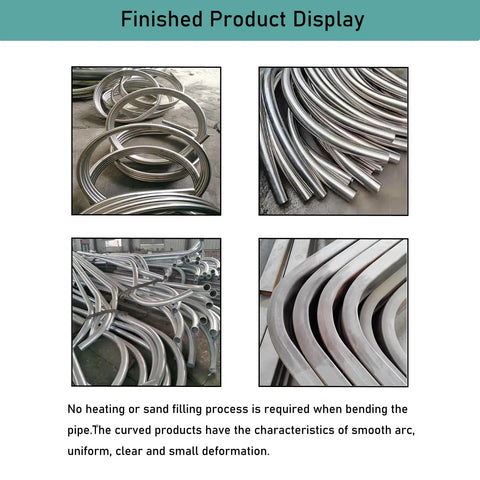 Finished product display of curved stainless steel tubes bent using Workbench Beast 1500W Electric Pipe Bender.