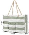 Ultra Large Canvas Beach Tote For Women, Zippered, Waterproof And Sandproof, Foldable Swim Pool Bag With Seven Pockets
