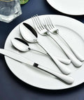 40 Piece Heavy Duty Stainless Steel Flatware Set For 8 Includes Steak Knife, Dinner Forks, Salad Forks, Dinner Spoons, And Teaspoons