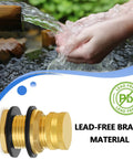All Brass Garden Hose Bulkhead Fitting With Plug Half Inch Female NPT Three Quarter Inch Male GHT Thread Tank Connector