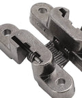 Close-up of zinc alloy cross hinge, part of Hidden Cabinet Hinges Set 3 Pack 43mm Concealed Hinges For Corner Cabinets With 180 Degree Opening