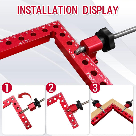 Corner Clamp For Woodworking 90 Degree Right Angle Clamp Set Of Eight Aluminum Alloy Installation Display with Steps