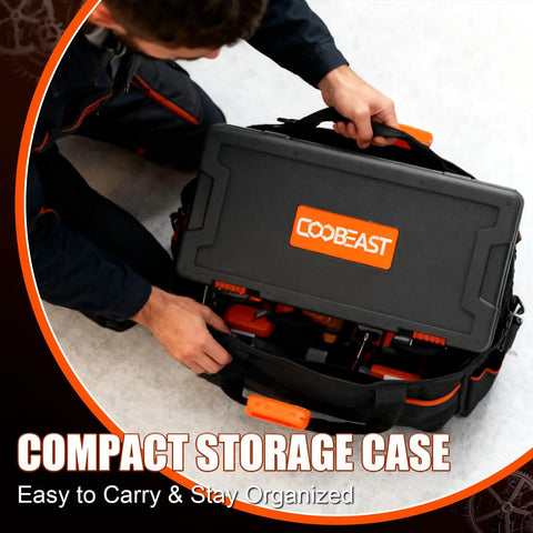 Person organizing 131 Piece Thread Repair Kit With HSS Drill Bits And Stainless Steel Helicoil Inserts into compact storage case