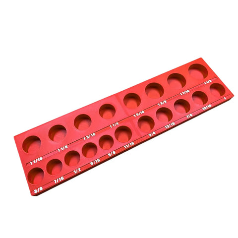 Half Inch Drive SAE Socket Organizer For 6-Point Impact Sockets, Compatible With Shockwave Set 49-66-7012, Clear Layout