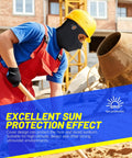 Worker wearing Cooling Ice Silk Balaclava Face Mask With Glasses Holes For Men And Women, UV Protection, at construction site