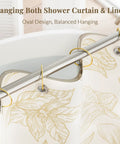Rustproof Metal Shower Curtain Rings Set Gold Tone Gliding Hooks For Smooth Slide On Any Shower Rod 12 Pack Snap Joint Clips