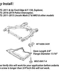Diagram of Four Sets Built Like A Tank Radiator Splash Shield Quarter Turn Thumb Screws with Stainless Steel Clip Nuts for Ford F150.