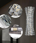 Crystal Wall Sconces Modern Chrome Luxury Indoor Lighting For Living Room Bedroom Bathroom Hallway Doorway Stairway Bedside And Vanity Totally Elegant H Curve Design Glam Crystal Accent