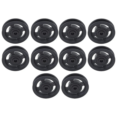Heavy Duty Smooth Action Nylon Bearing Pulley Wheels 10 Pack With 90Mm Diameter And 10Mm Center Bore for cable systems.