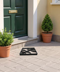 DIY Friendly Concrete Mold For Stone Path Pavers 15.72 Inch Square With 1.57 Inch Depth shown on a patio with potted plants