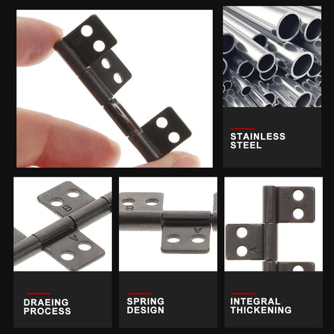 Heavy Duty Stainless Steel Door Hinges 2 Pack With 360 Degree Damping Pivot in close-up view, highlighting stainless steel material.