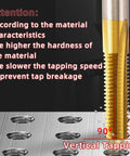 Micro Metric Tap Set With Tap Wrench, 10 Piece Ti Coated M2 HSS Thread Taps For Small Thread Screws in metal vertical tapping