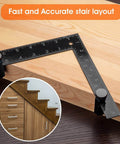 Stair Gauges For Framing Square With Holder And Hook, Workhorse Aluminum Alloy Rafter Gauges used for stair layout