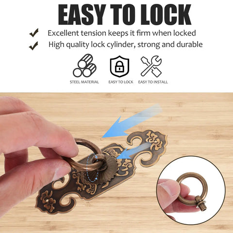 Solid Brass Cabinet Pulls 2 Pack Chinese Style Drawer Handles Antique Copper Finish Thickened Door Pulls For Wardrobe