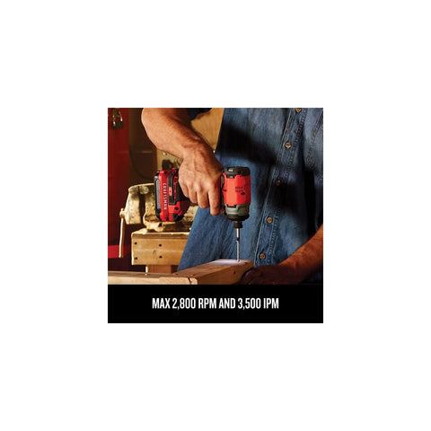 Person using V20 Cordless Impact Driver Kit With 1/4 Inch Quick Release Chuck Battery And Charger Included Brushless Motor