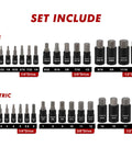 Beast Of A 71-Piece Hex And Torx Socket Set With One Quarter Inch, Three Eighths Inch, And One Half Inch Drives, SAE and Metric.