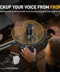 A USB Condenser Microphone Kit for PC with One Touch Mute and Mic Gain Knob for Singing Podcast Streaming and Studio Sessions.