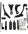 Forward Control Peg Levers And Linkages Kit For Harley Sportster 04-13 Full Brake And Shifter Setup With Pegs Levers Linkage And Hardware Bolt On Front Mounts Fits 1200 Custom 2004-2013 Roadster 2004-2008 Low 2006-2011 Nightster 2007-2012, black parts and hardware