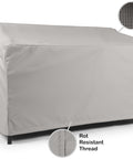 Ultima Outdoor Patio Bench Cover Beefy 600D Polyester Weatherproof Protection With Double Stitched Seams Mesh Vent Tie Down Straps
