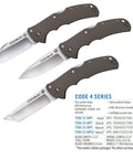 Code 4 Folding Knife With S35VN Blade, 3.5 Inch Razor Sharp Spear Point, 5 Inch 6061 Aluminum Handle, Tri Ad Lock, Ultra Lightweight EDC Everyday Carry, Boxed
