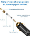 Kickstart Your Road Trips With This 6.5Ft DC Power Cord featuring components like a 20A fuse and stainless steel contact.