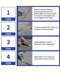 Step-by-step guide for applying Concrete Crack Filler For Outdoors Waterproof Sealant using a caulking gun.