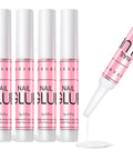 Fast Air Dry Nail Glue For Press On Nails 5-10 Seconds No UV Lamp Needed Hema-Free Strong Bond For Nail Tips 5 x 2g tubes