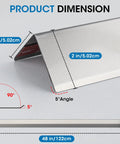 Slick And Tough As Nails 304 Stainless Steel Wall Corner Guards 2X2X48 Inch with angle measurements displayed.