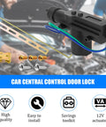 Universal 4 Pack Car Door Lock Actuators 12V 2 Wire High Power Central Locking System Kit with accessories.