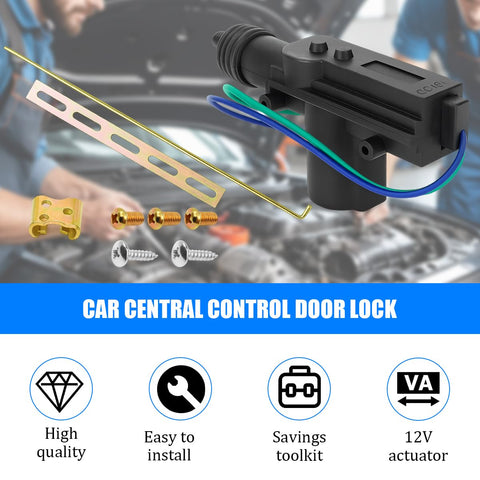 Universal 4 Pack Car Door Lock Actuators 12V 2 Wire High Power Central Locking System Kit with accessories.