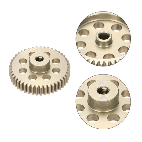 4Pcs 48P Pinion Gear Set For 3.175mm Shaft With 40T 41T 42T 43T Beefy Aluminum Alloy Pinions Includes Screws And Hex Wrench For RC Motors
