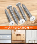 Size 8 By 2 Inch Pan Head Wood Screws Self Tapping Stainless Steel 304 50 Count For Fence Boards Wood Flooring Furniture
