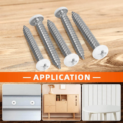 Size 8 By 2 Inch Pan Head Wood Screws Self Tapping Stainless Steel 304 50 Count For Fence Boards Wood Flooring Furniture