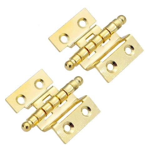 Gold Decorative Hinges For Cabinets And Jewelry Boxes Set Of 2 Crown Style 8 Hole 40mm Vintage Wood Box Hardware For Cabinets Doors And Luggage Chest With Easy Install