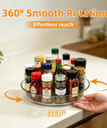 Easy Peasy 10 Inch Round Lazy Susan Turntable Organizer, 3 Pack Sleek Spinning Cabinet Spinner For Deep Drawers Under Sink And Pantry Shelves, Clear Bpa Free Kitchen Storage Game Changer with spices and condiments.