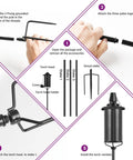 Assembly instructions for Outdoor Metal Torch Set Of Six, 16 Oz Citronella Torches with 59 Inch Adjustable Height and 3 Prong Stakes