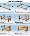 Easy installation steps for assembling Heavy Duty Three Way Corner Bracket Kit Eight Pack For Two By Four Lumber Projects.