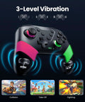 Wireless Pro Controller For Nintendo Switch Switch Lite And OLED And PC Windows, Motion Control, Vibration feature shown.
