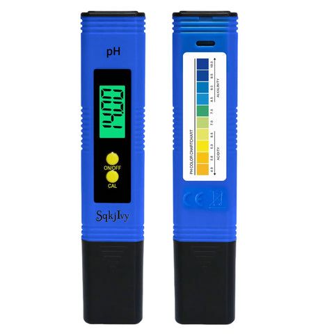 On The Go Pocket pH Meter For Water And Hydroponics High Accuracy Digital Tester Pen 0.01 Resolution 0 To 14 Range blue display