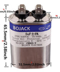 5uF Run Start Capacitor For AC Motors And Fans 370V 440V CBB65 Oval UL Recognized Top Notch Replacement For Heat Pumps And Air Conditioners Replaces CPT00072 Supports Compressor And Fan Motor Startup