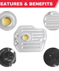 Heavy Duty Automatic Transmission Filter With Gasket Kit For U140E U140F U240E U241E Transmission Fits Toyota Lexus Scion RAV4 Camry.