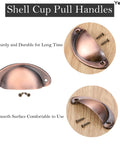 10 Pack Cup Pulls Cabinet Hardware 3.23 By 1.38 Inches With 2.56 Inch Center To Center Holes Brushed Red Copper Zinc Alloy